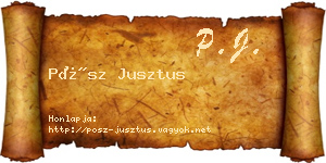 Pósz Jusztus névjegykártya